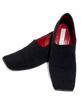 Donald J. Pliner Black Wedge Loafer Size 8.5.